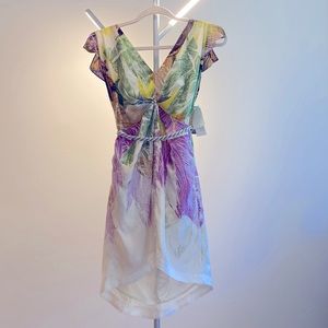 Colorful palm leaf dress